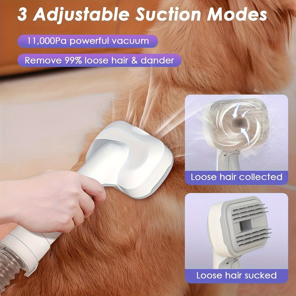 Pet Grooming Vacuum 12000Pa with 2.2L Dust Cup and 3 Suction Levels, Orange or Purple Dog Hair Collection System with 8-in-1 Kit Options