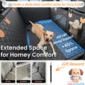 Dog Backseat Expander with Hard Bottom, Rear Seat Cover and Pet Hammock Extension for Compatible Cars, SUVs and Trucks, Single-Unit Travel Setup