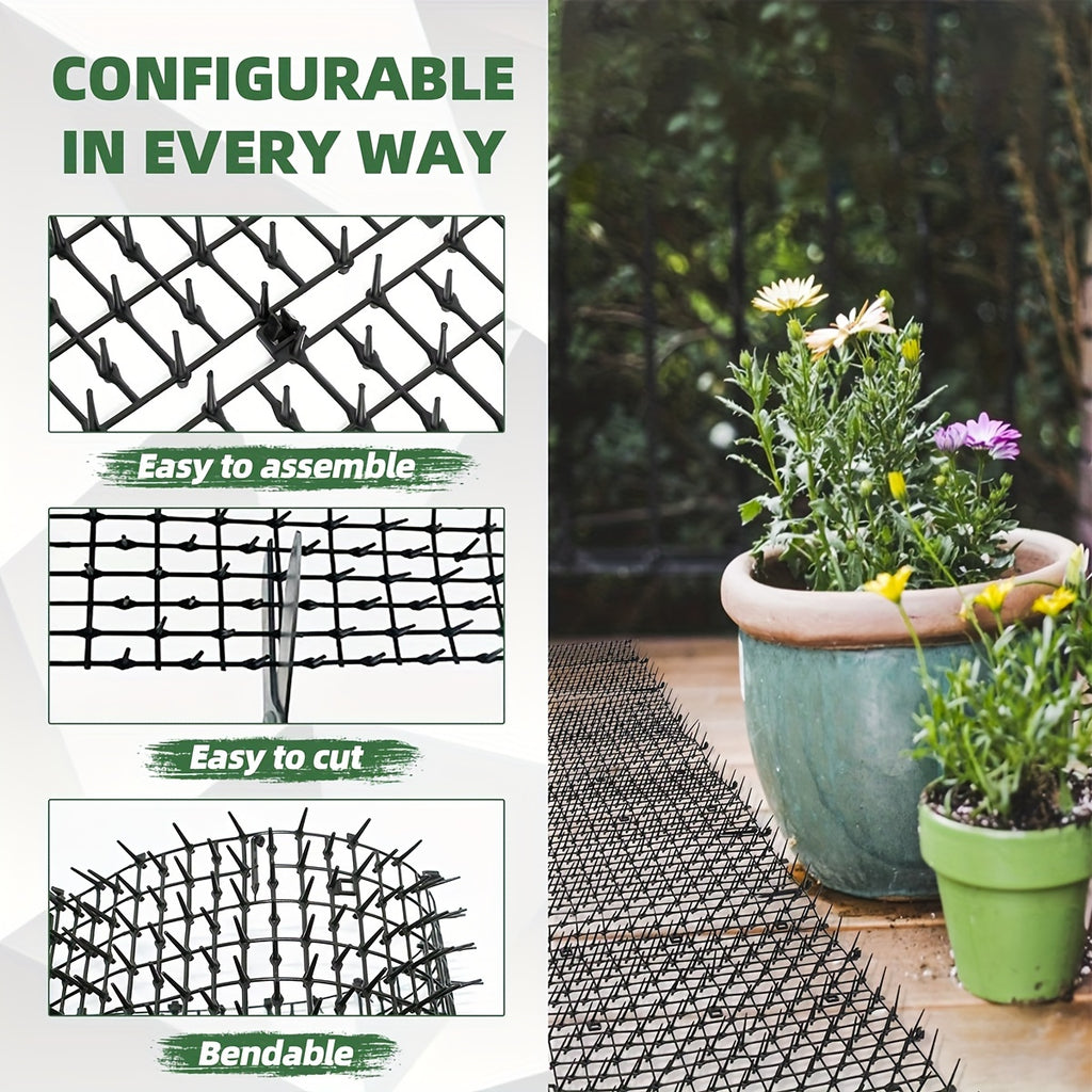 Cat Deterrent Mat with Spikes, 2-Pack Garden Anti-Digging Barrier Strips for Indoor and Outdoor Cat Boundaries and Restricted Areas