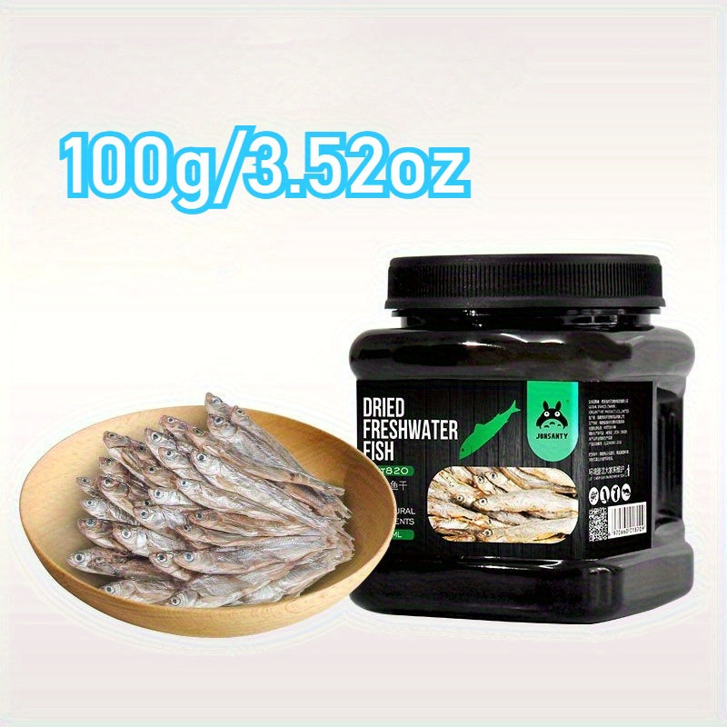 Dried Fish Pet Treats, Freshwater Fish Snacks in 100g or 240g Options for Turtle Keepers, Cat Owners and Hamster Snack-Time Routines