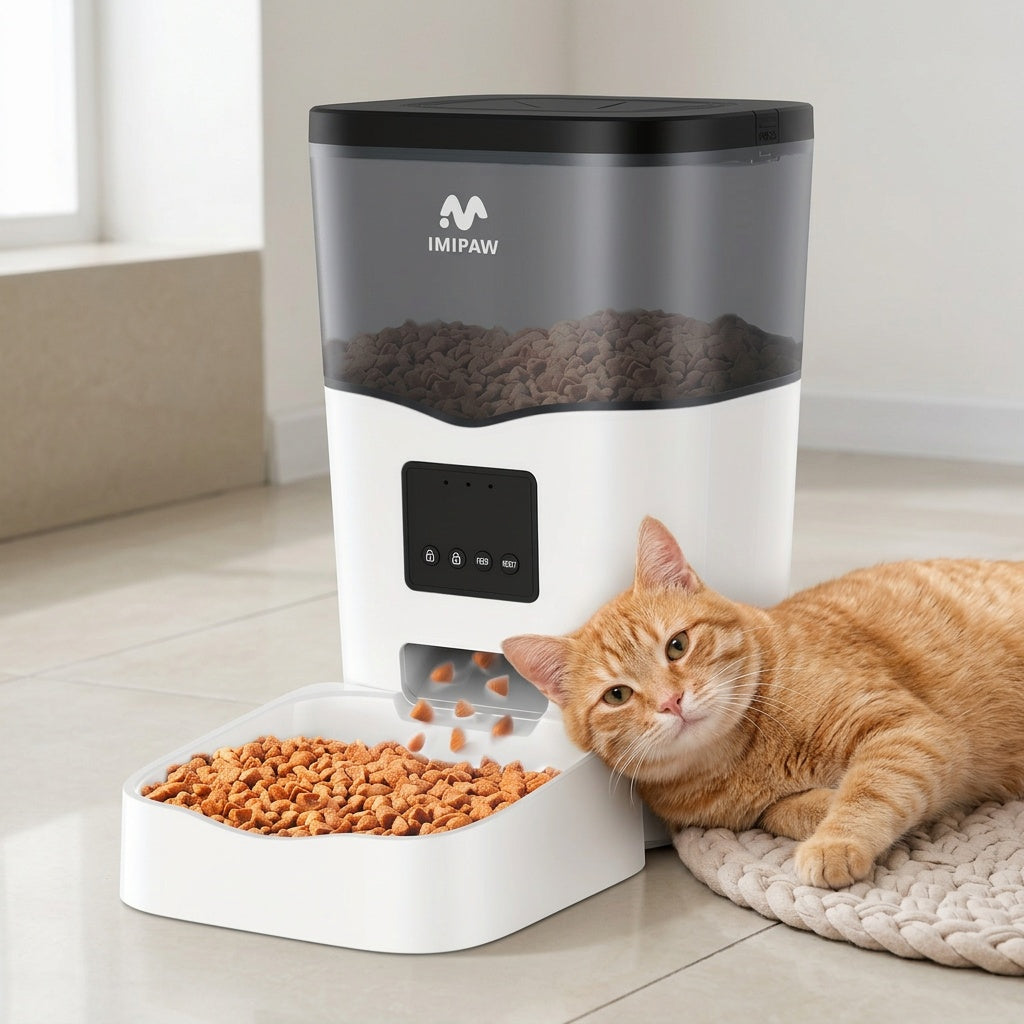 Automatic Cat Feeder with WiFi App Control, 3L Smart Dry Food Dispenser with Scheduled Meals, USB Power and Optional Camera for Cats and Dogs