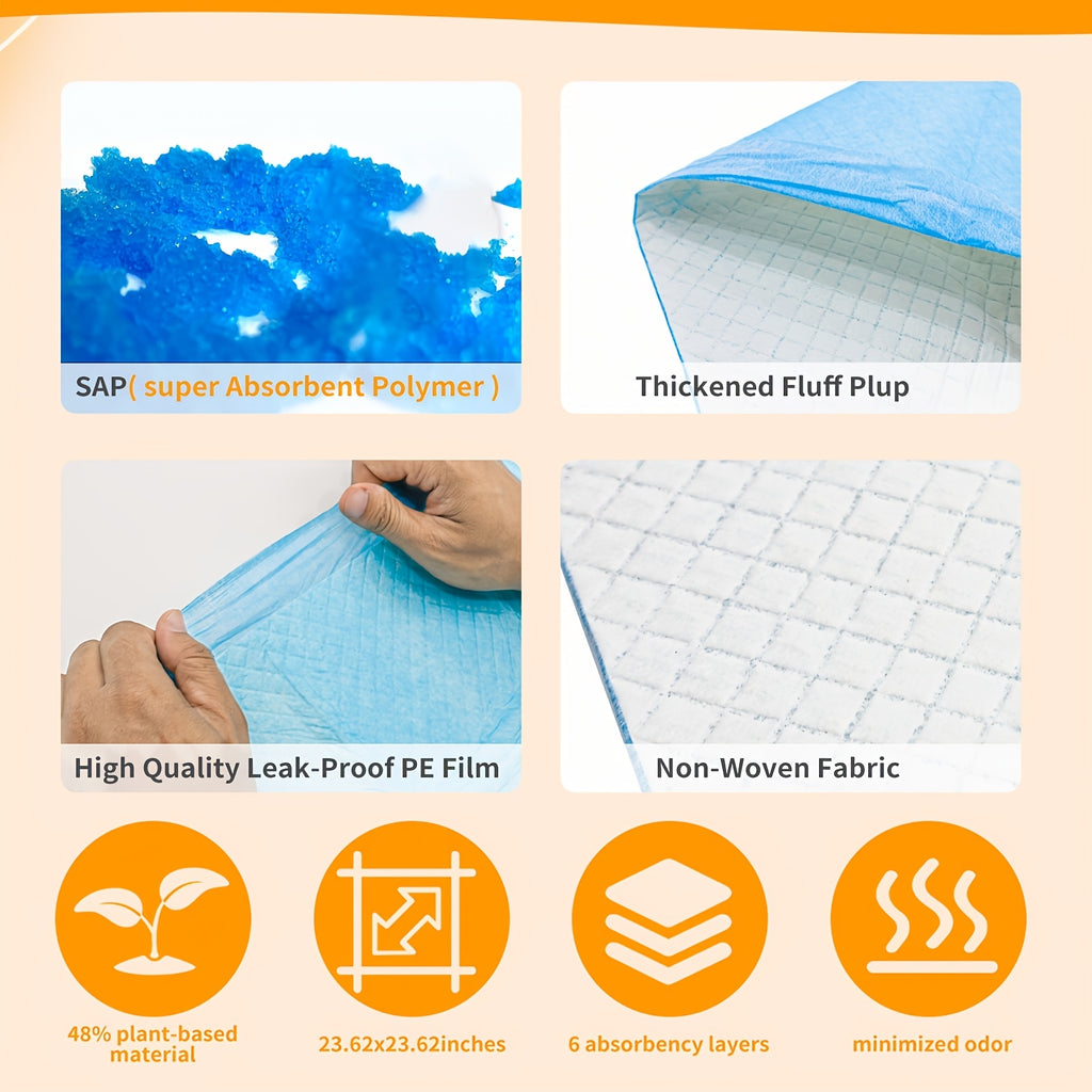 Absorbent Dog Potty Pads for Home, Travel and Camping, 101 or 200 Count Puppy Training Pad Options with Protective Backing for Daily Cleanup