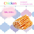 Beefhide Dog Chews Long Lasting, Chicken and Duck Wrapped Rawhide Bones for Teeth Cleaning and Boredom Relief, High Protein Chew Treats for Small Medium Large Dogs, Individually Wrapped Dog Snacks for Daily Chewing