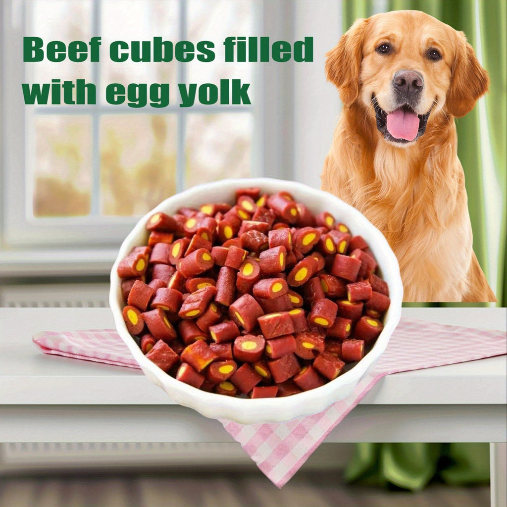 Beef and Egg Yolk Dog Treats, 150g / 5.29oz Cube Snacks for Supervised Training Rewards, Everyday Treat Breaks and Dog Lover Gift Baskets