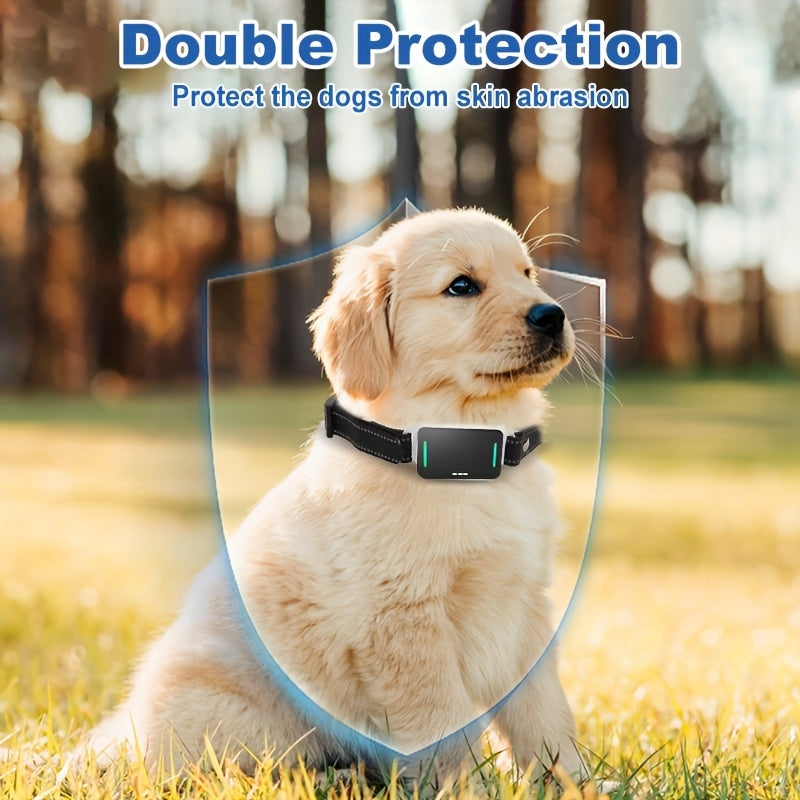Electronic Dog Training Collar with Remote, Adjustable Nylon Strap, Beep, Vibration, Static Stimulation and Finder Light, Black or White Options