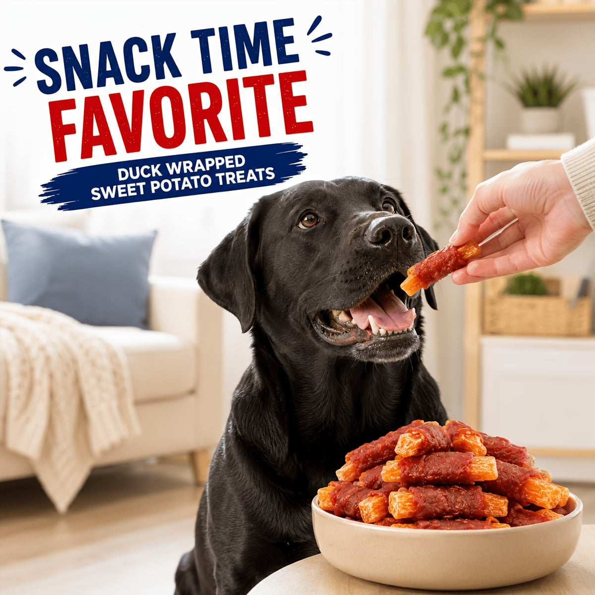 Duck Wrapped Sweet Potato Dog Treats, Chewy Snack Sticks in 220g or 450g Packs for Supervised Training Rewards and Everyday Dog Treat Time