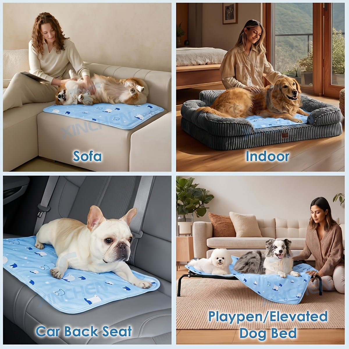 Dog Gel Cooling Pad for Summer, Extra Large Self-Cooling Pet Mat for Indoor Floors, Outdoor Resting Spots, Crates and Car Seats