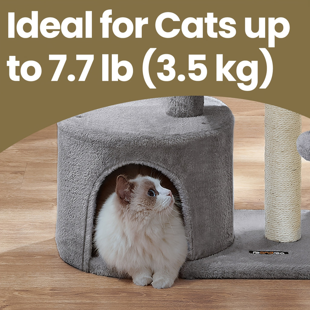 Cat Tree with Soft Padded Perch and Plush Condo, Multi-Level Indoor Cat Tower with Sisal Scratching Posts for Kittens and Cats, Four Colors