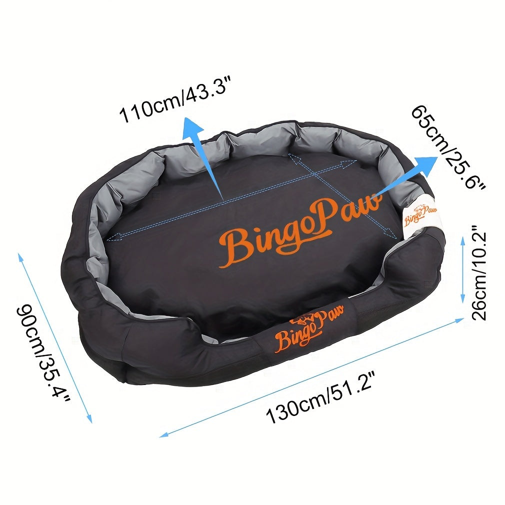 Bolster Dog Bed with Removable Washable Cover, 900D Oxford Cloth Pet Sofa with Thick PP Cotton Cushion and Non-Slip Base in Large, Extra Large and XXL