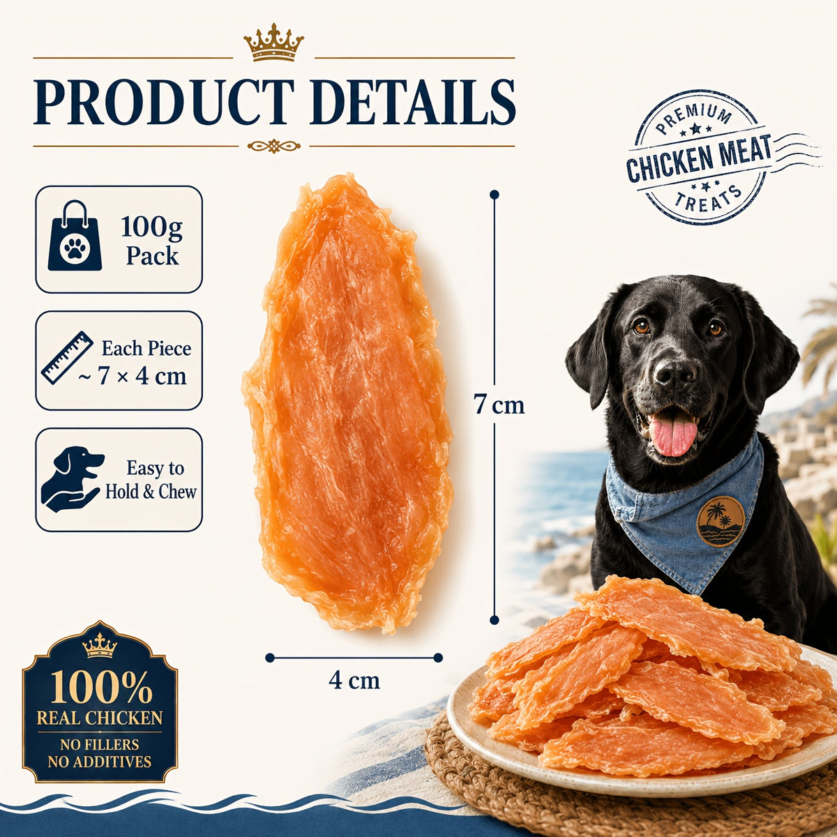 Chicken Jerky Dog Treats with Chewy Strip and Chicken & Duck Options for Supervised Training Rewards, Daily Snacks and Dog Lover Gifts