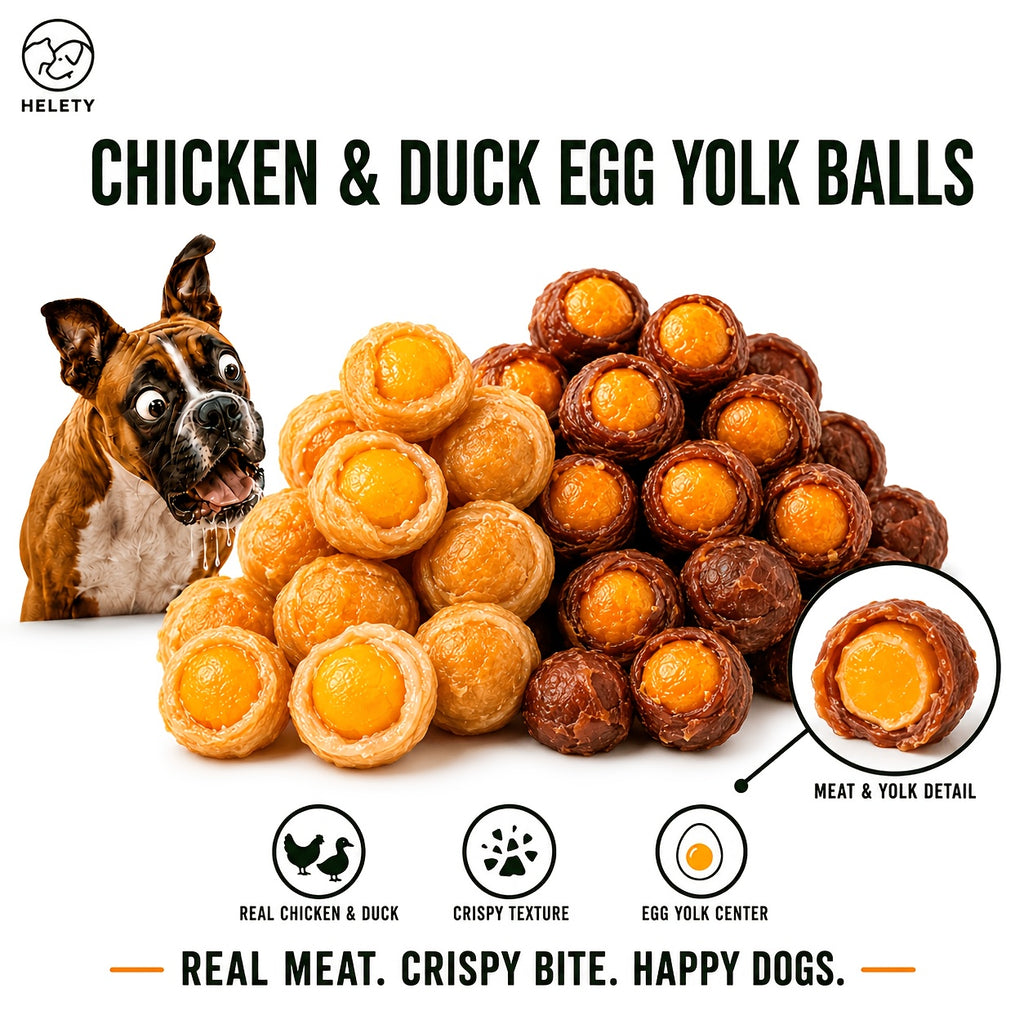 Chicken and Duck Dog Treats with Egg Yolk Options, Savory Meat Snacks for Supervised Training Rewards, Occasional Treat Time and Food Toppers