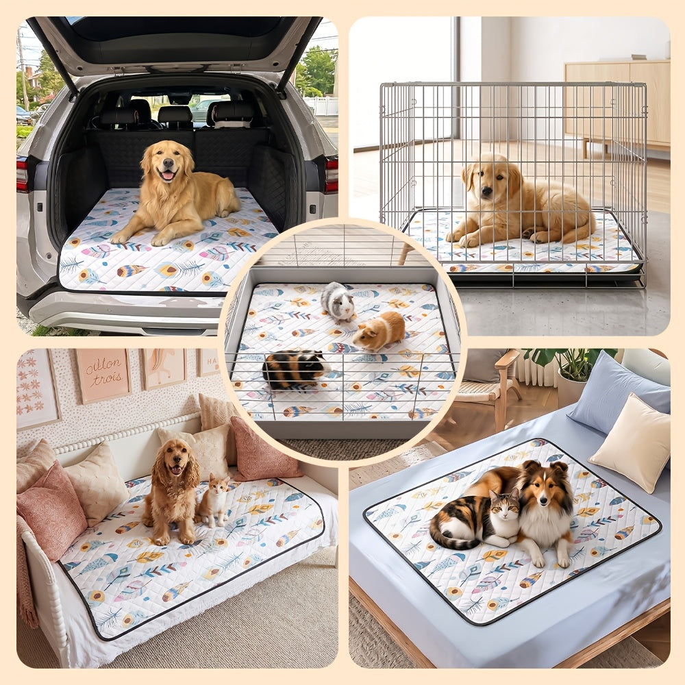Washable Dog Pee Pads in White, 2-Pack Multiple Sizes or 18 x 24 Inch 6-Pack, Reusable Non-Slip Puppy Training and Whelping Mats for Crates and Playpens