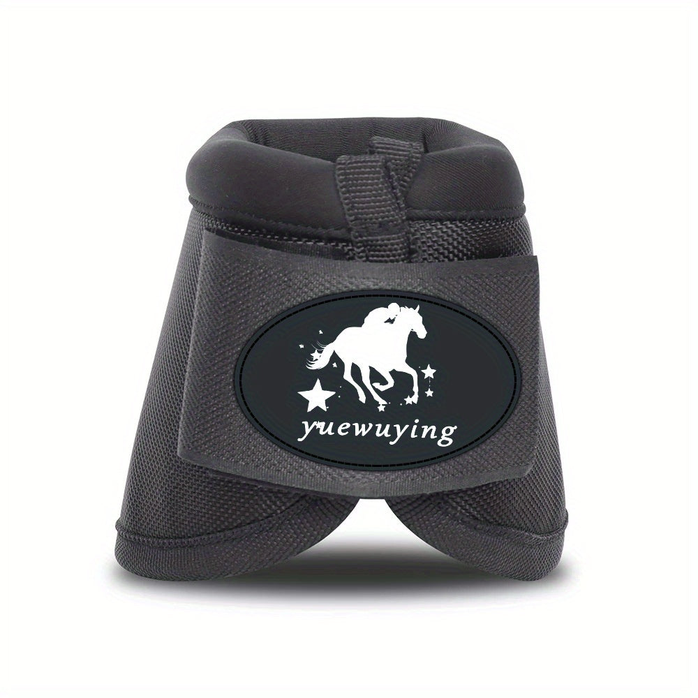 No-Turn Horse Bell Boots Pair, Protective Equine Hoof Boots in Small, Medium and Large with Black, White, Royal Blue and Red Color Options