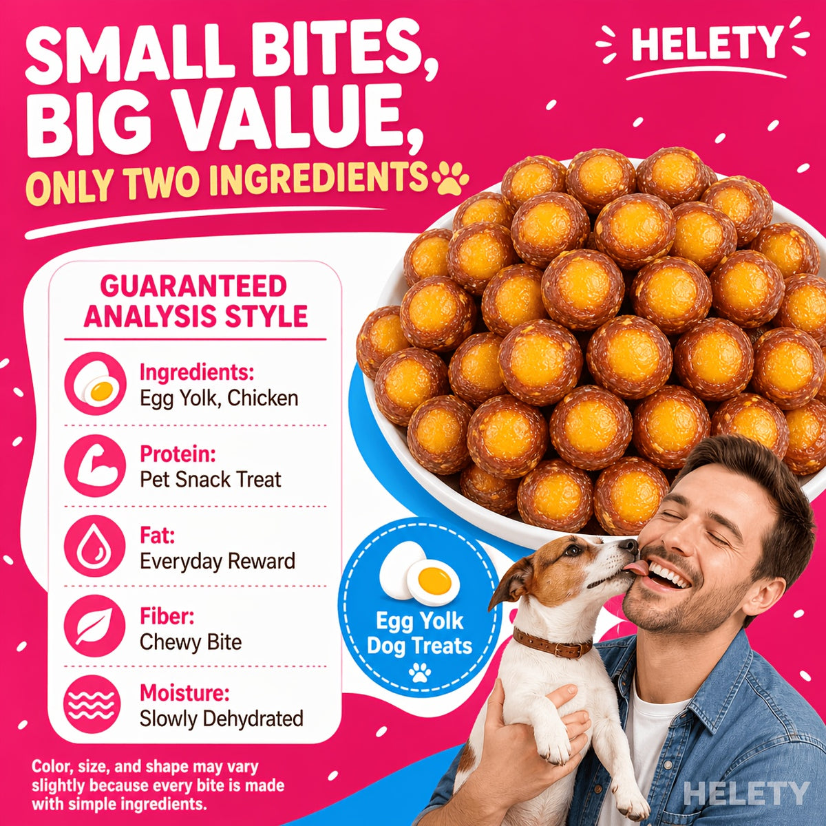 Egg Yolk Wrapped Dog Treats with Chicken or Duck Options, 3.5oz or Piece-Count Packs for Supervised Training Rewards and Everyday Snack Time