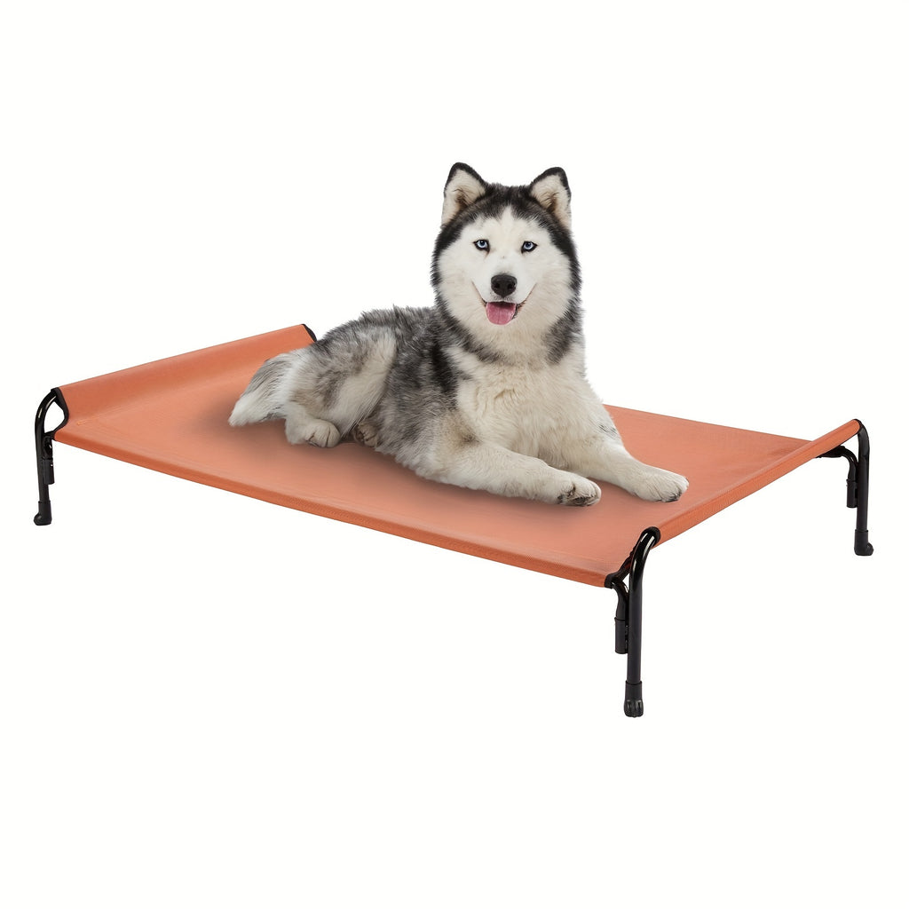 Elevated Dog Bed with Sloped Headrest, Breathable Raised Pet Cot in M to XXL Sizes for Indoor Lounging, Outdoor Rest and Camping