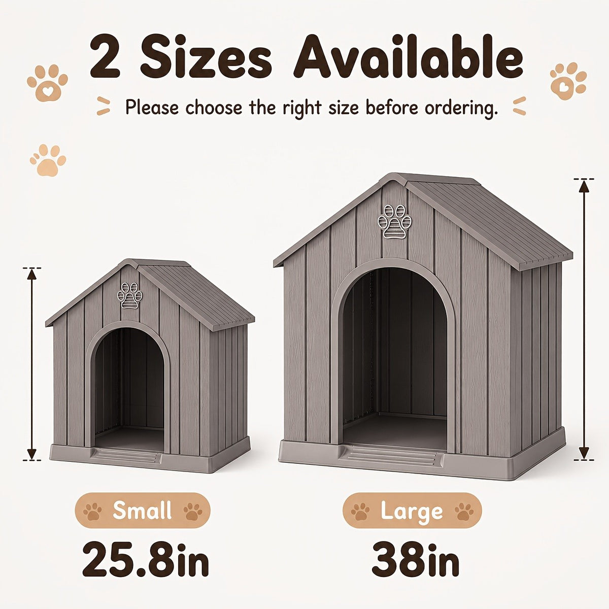 Slanted Roof Dog House with Ventilated Design, Indoor Outdoor Pet Shelter for a Dedicated Resting Area, Four Listed Color and Model Options