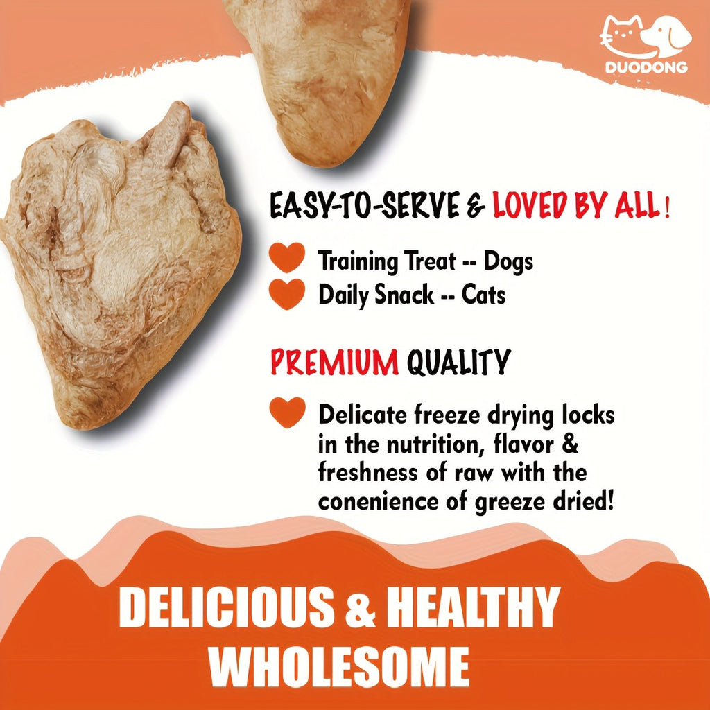 Single Ingredient Chicken Heart Treats for Cats and Dogs, Freeze Dried Grain-Free Training Rewards and Meal Topper in 200g or 300g Options