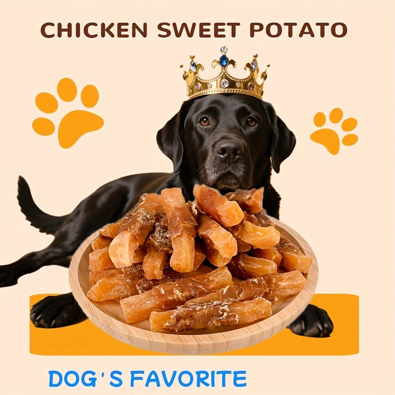 Dog Treats Variety Pack with Chicken Wrapped Sweet Potato, Paw Party Mix Chewy Snacks for Small, Medium and Large Dogs, Training and Everyday Rewards