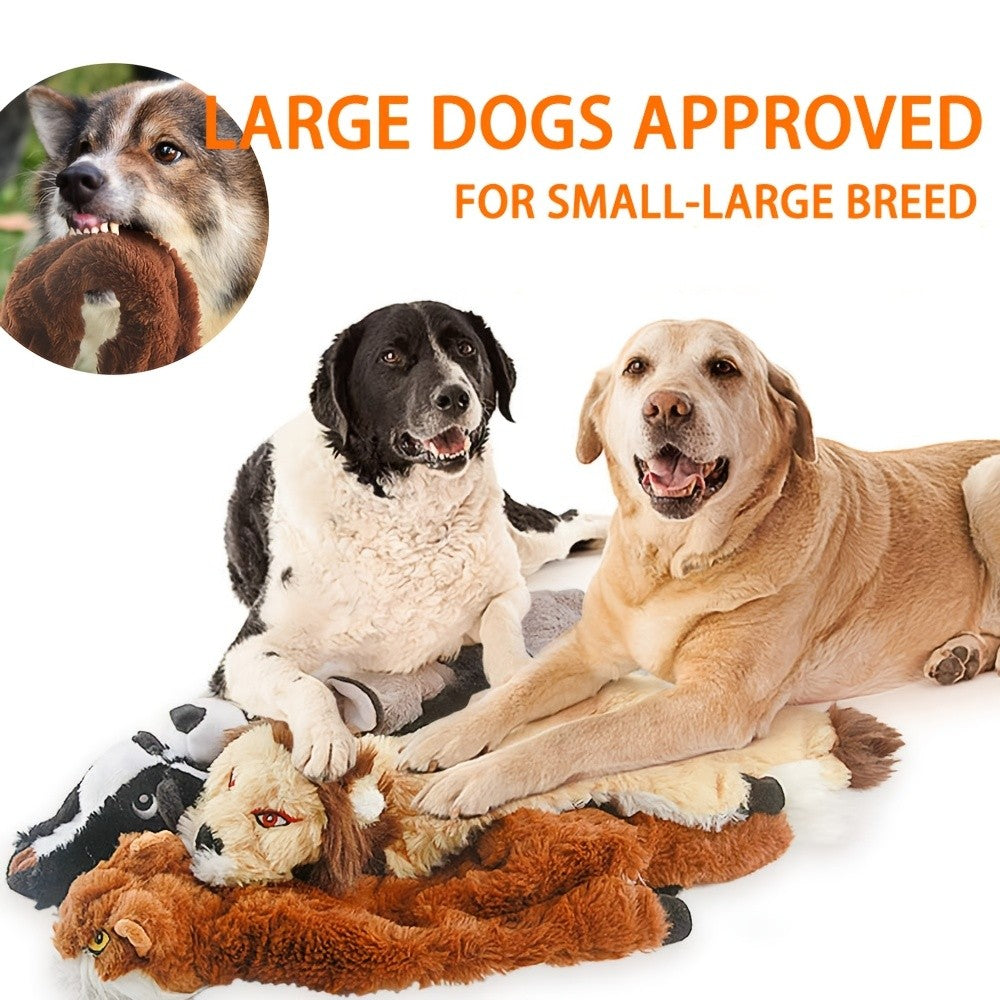 Unstuffed Squeaky Dog Toys, Random Color Plush Animal and Rope Play Options for Small and Medium Dogs, 1, 2, 3, 5 or 6 Piece Packs