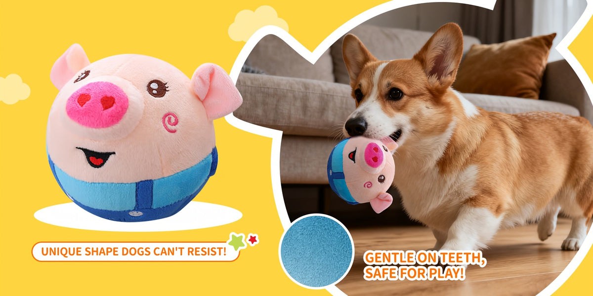 Talking Dog Ball Toy with Singing Sounds, Spherical Pet Play Toy in Red or Blue for Supervised Interactive Sessions and Dog Owner Gifts