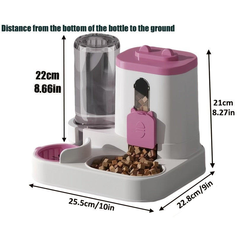 Cat Feeding Station with Food and Water Dispenser Options, Colorful Pet Feeder or Rolling Ball Slow Feeder Bowl for Everyday Indoor Meals