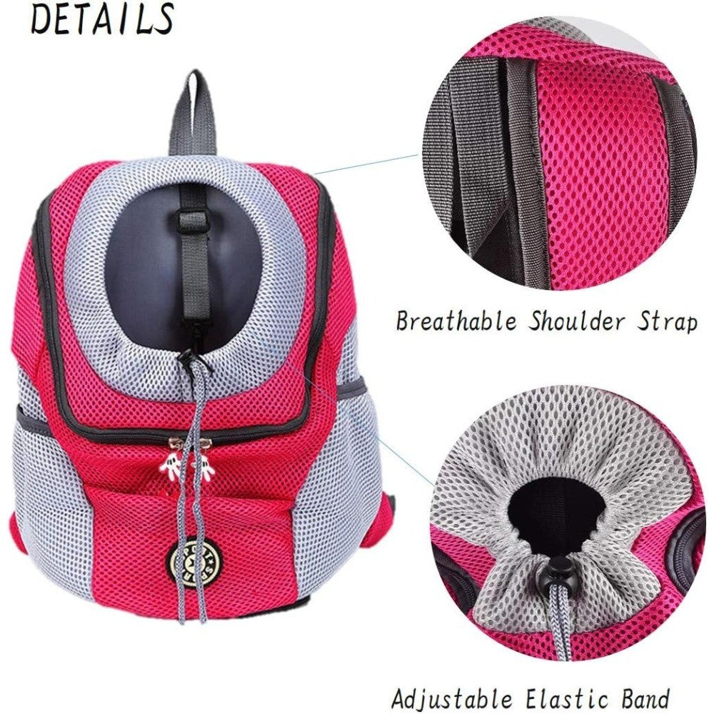 Legs Out Dog Backpack Carrier for 13-17 lb Pets, Medium Breathable Front Carrier with Adjustable Neck Cushion and Safety Leash for Walks and Travel