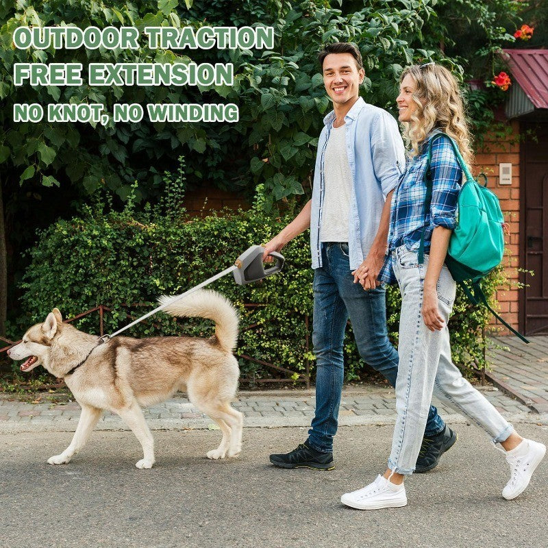 Heavy Duty Retractable Dog Leash for Large Dogs up to 110 lbs, Durable Nylon Walking Lead with One-Hand Brake, Pause and Lock Control
