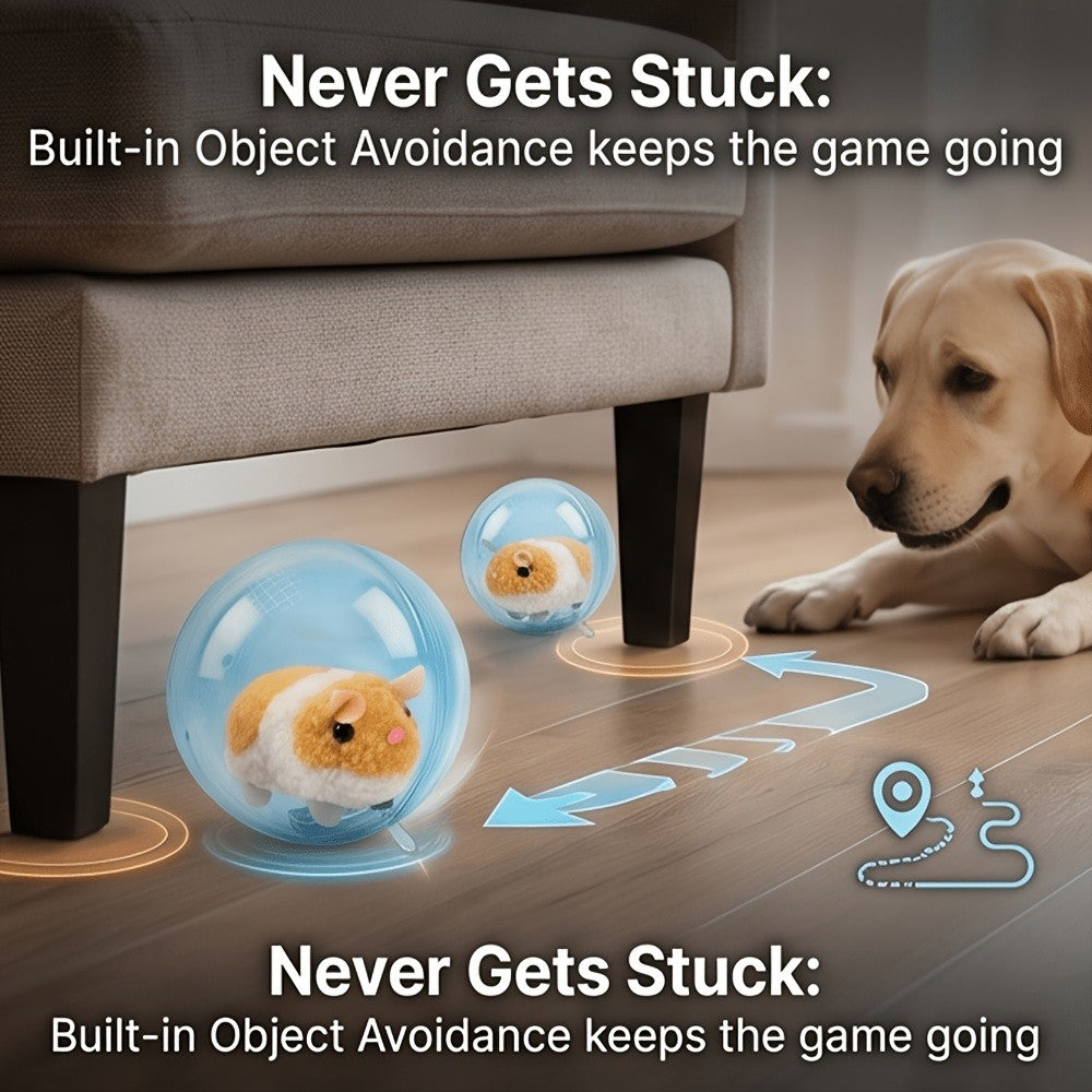 Rechargeable Dog Chase Toy with Obstacle-Avoiding Play, Blue or Pink Mouse and Rabbit Options for Small and Medium Dogs, Supervised Interactive Pet Play