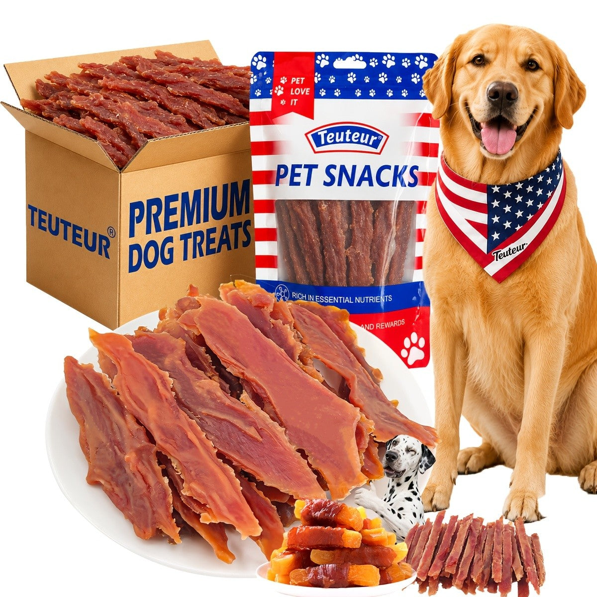 Pet Jerky Treats with Chicken and Duck Combo Options, Beef Cubes and Chew Selections for Supervised Training Rewards and Everyday Snack Time