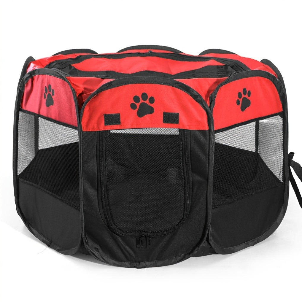 Pop Up Dog Playpen with Removable Zipper Top and Carrying Case, Portable Indoor Outdoor Pet Tent for Puppies, Small Dogs, Cats and Rabbits