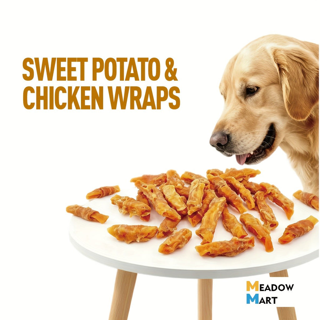 Chicken-Wrapped Sweet Potato Fries for Dogs, Chewy Dog Treats in 600g or 900g Packs for Supervised Snack Time, Everyday Rewards and Pet Gifts