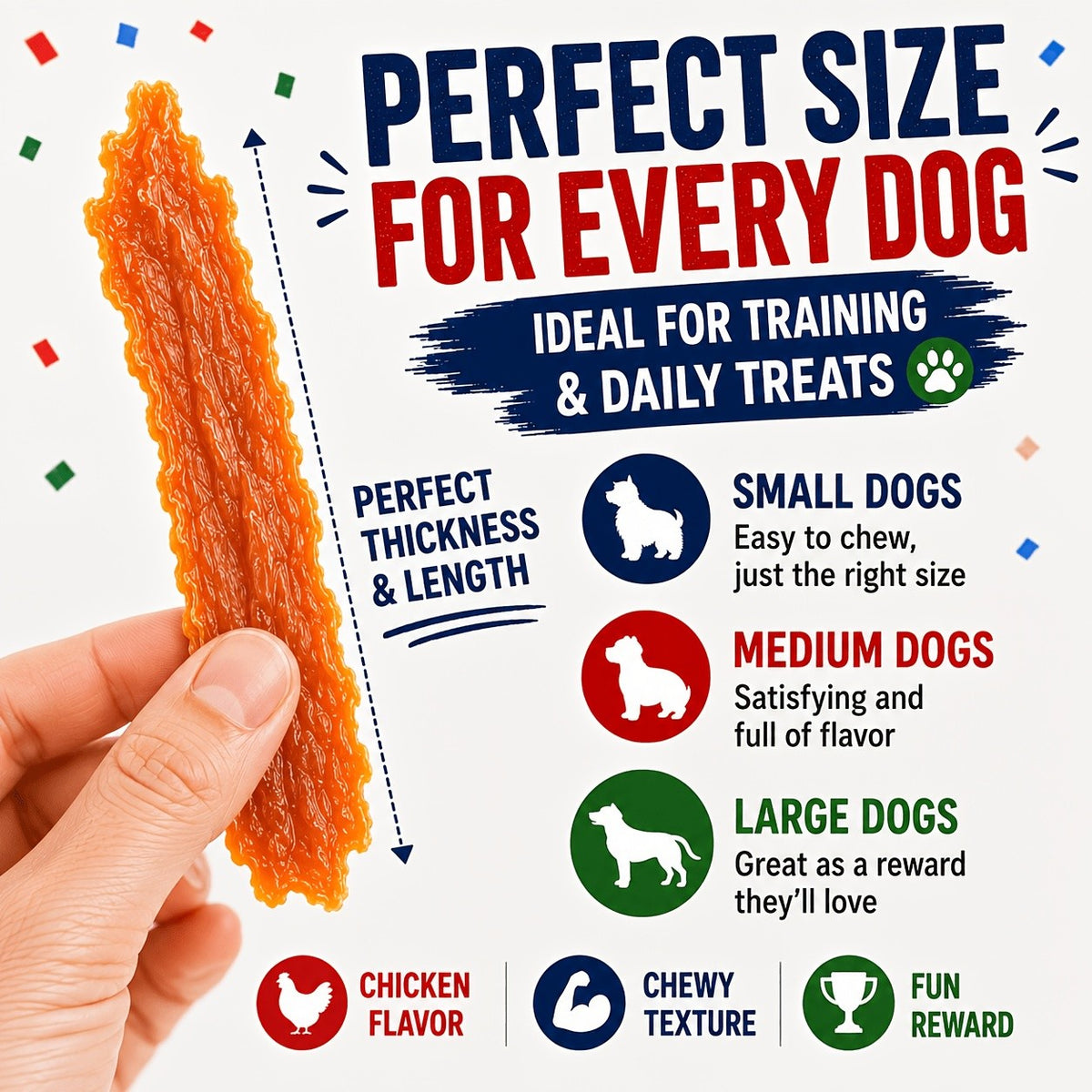 Dog Jerky Training Treats in Chicken, Duck and Combo Options, Chewy Reward Snacks for Small, Medium and Large Dogs in Multiple Pack Sizes