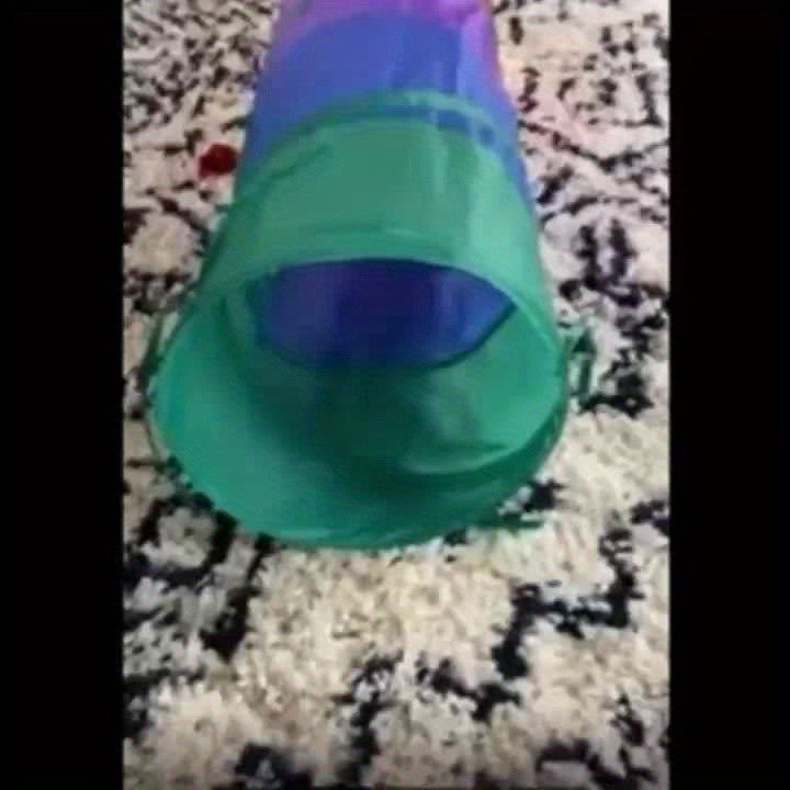 Rainbow Cat Play Tunnel, Collapsible S-Shaped or 3-Way Tubes with Peek Holes and Ball Features, Single or Two-Pack Options for Indoor Cat Play