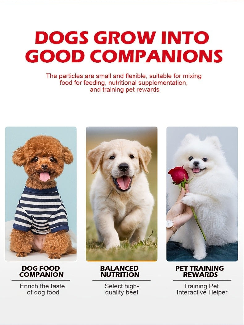 Beef Cube Dog Training Treats, 155g Chewy Meat Reward Bites for Supervised Practice, Everyday Snack Breaks and Dog Lover Gift Baskets