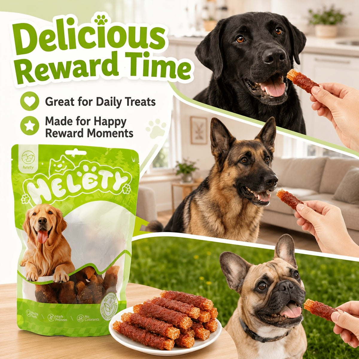 Duck Wrapped Sweet Potato Dog Treats, Chewy Snack Sticks in 220g or 450g Packs for Supervised Training Rewards and Everyday Dog Treat Time