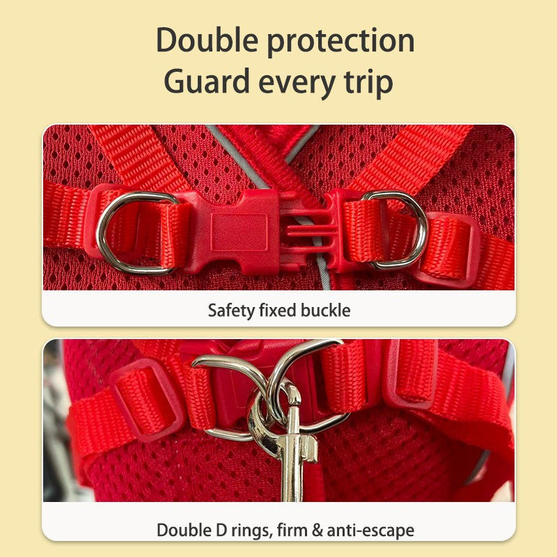 Small Dog Harness and Leash Set, Lightweight Breathable Mesh Vest with Reflective Trim for Cats and Puppies, XS S L XL Walking Gear