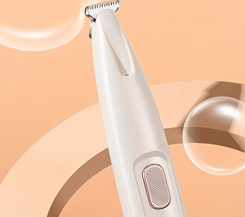 Low-Noise Pet Hair Clippers with LED Light, 4-Piece Cat and Small Dog Grooming Kit with USB Cable, Cleaning Brush and Bell for Home Trimming