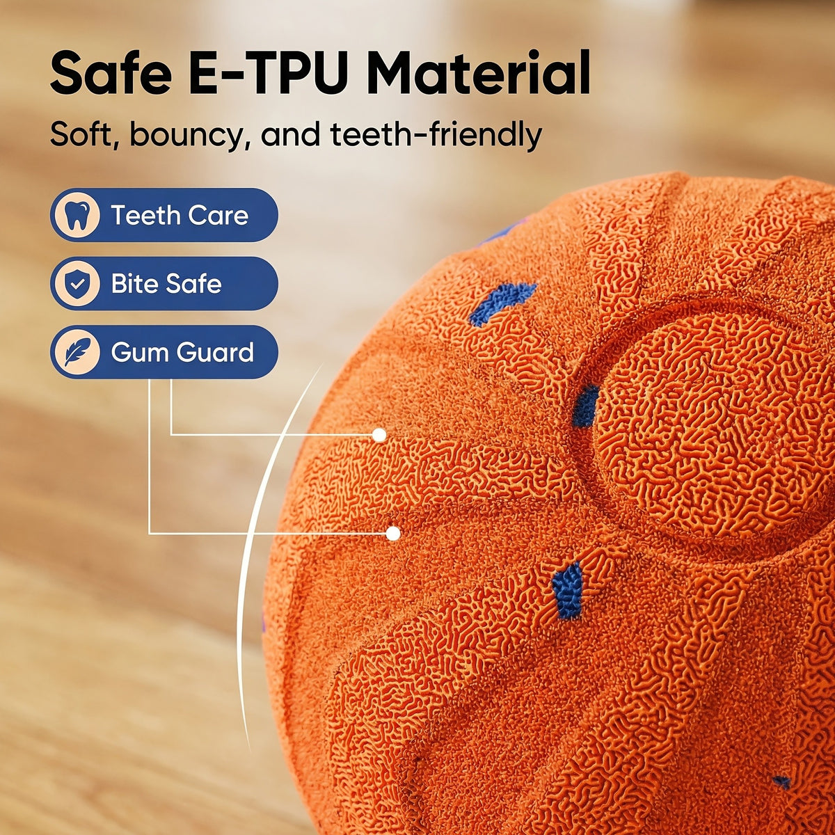 Interactive Dog Ball with Automatic Bouncing and Rotation, E-TPU Moving Chase Toy with Sleep Mode for Medium and Large Dogs