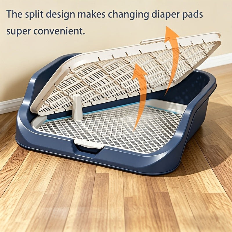 Dog Toilet Training Tray, Washable Reusable Pet Potty with Detachable Design, High-Sided Splash Guard or Flat Panel Options for Puppy House Training