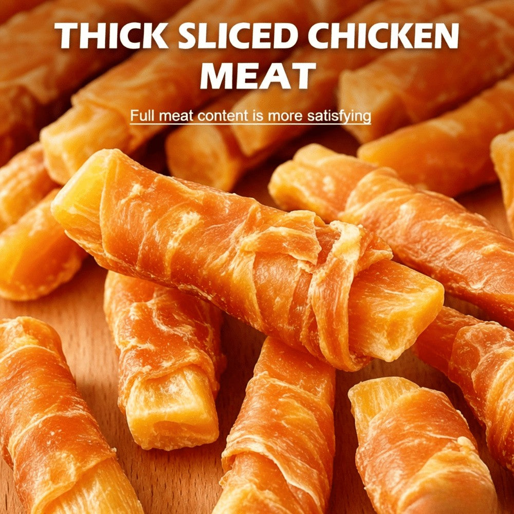 Chicken Sweet Potato Dog Treats, Thick Sliced Chicken and Sweet Potato Jerky Strips, High Protein Rawhide Free Chews for Small Medium Large Dogs, Easy to Digest Training Rewards and Healthy Daily Snacks