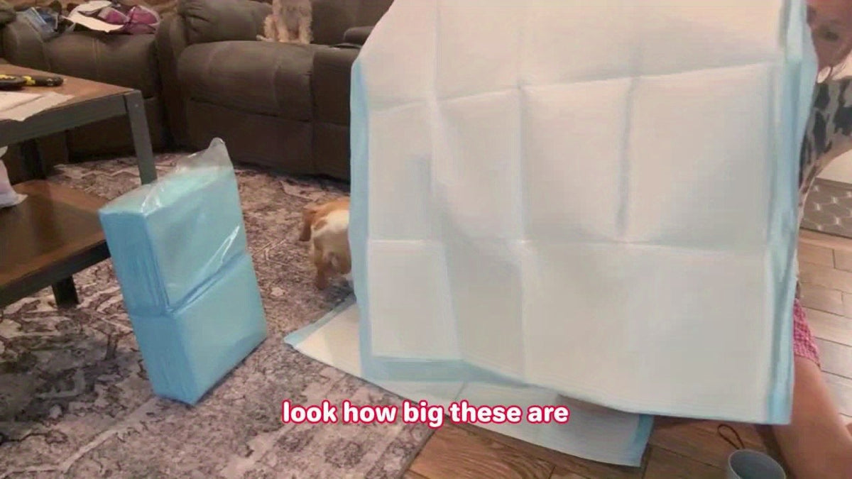Dog Pee Pads with Diamond Quilted Surface, Disposable Absorbent Puppy Potty Training Pads with PE Backing, Multiple Sizes and 40 to 100 Count Options