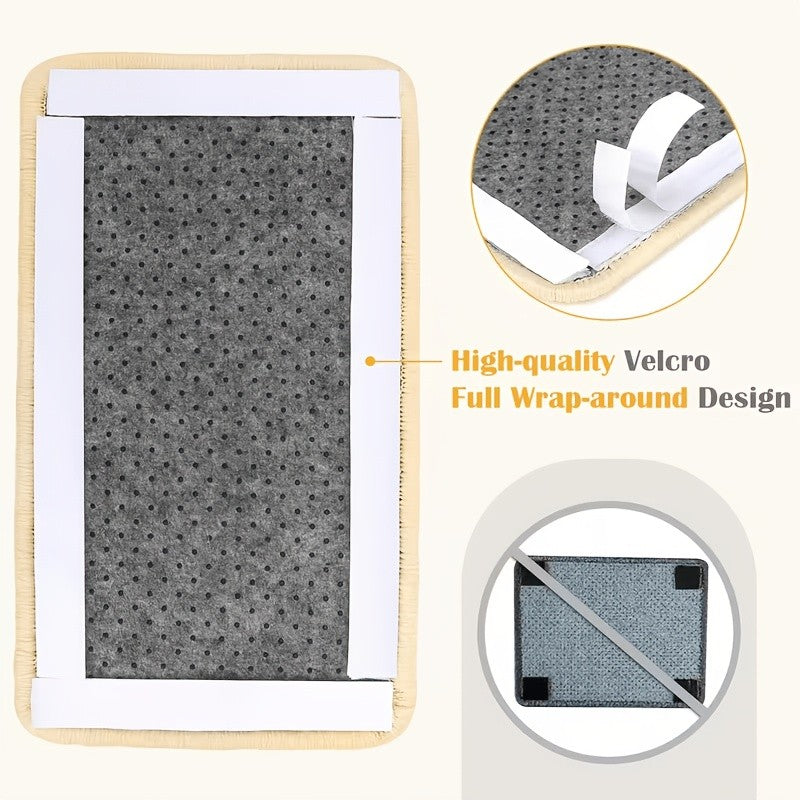 Cat Scratching Mat with Adhesive Strip, 24 Inch Sisal Rope Furniture Protector for Compatible Sofa Corners and Wall Scratching Areas