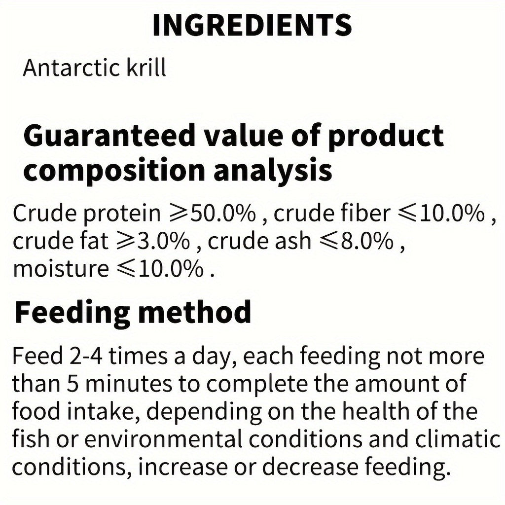 Freeze Dried Krill Fish Food, Antarctic Krill in 1.3L / 3.17 oz Size for Arowana, Suitable Tropical Fish and Aquatic Turtle Feeding Routines