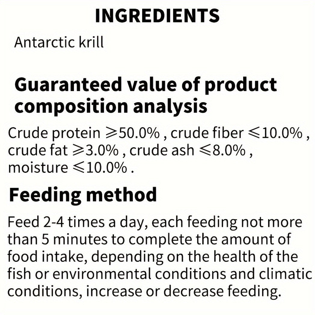 Freeze Dried Krill Fish Food, Antarctic Krill in 1.3L / 3.17 oz Size for Arowana, Suitable Tropical Fish and Aquatic Turtle Feeding Routines