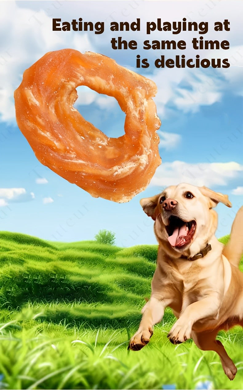 Chicken Ring Dog Treats, 120g / 4.23oz Crunchy Chicken Breast Snacks for Supervised Training Rewards, Everyday Treat Time and Dog Lover Gifts