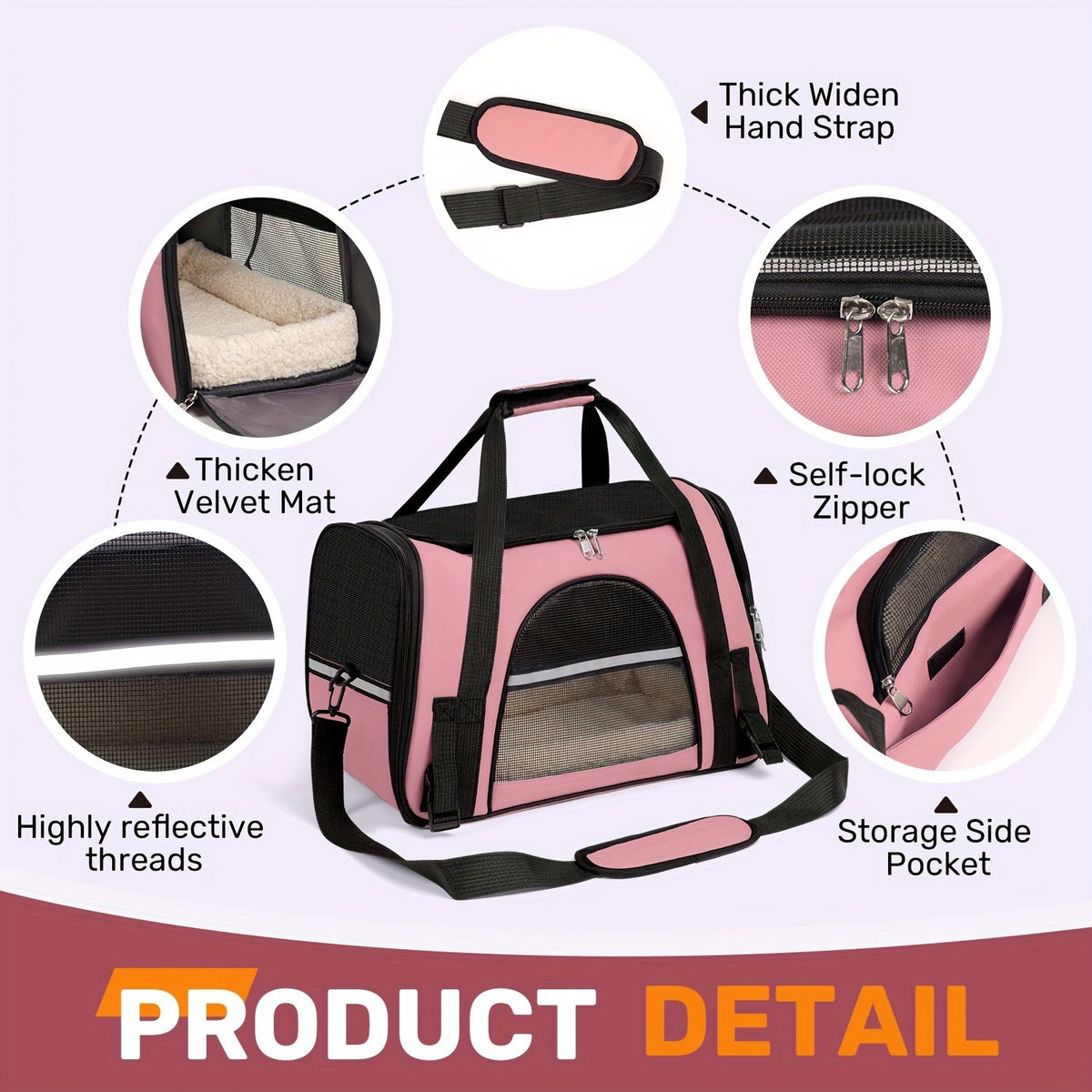 Foldable Cat Carrier Backpack with Zipper Closure, Ventilated Pet Travel Bag for Cats and Dogs, Seven Colors for Vet Visits and Everyday Trips