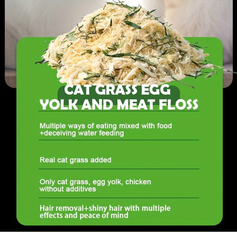 Chicken and Egg Yolk Cat Treats, 60g 2.12oz Grain-Free Food Topper to Mix with Cat Food for Everyday Snack Time and Mealtime Variety
