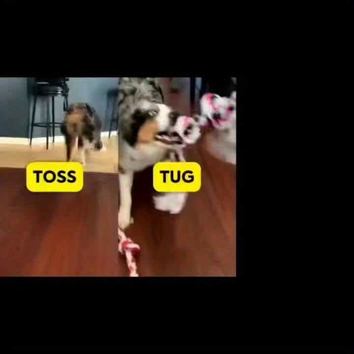 72 Inch Dog Tug Rope Toy with 5 Knots, Colorful Washable Cotton Rope for Supervised Tug of War, Fetch and Interactive Play, Single Piece