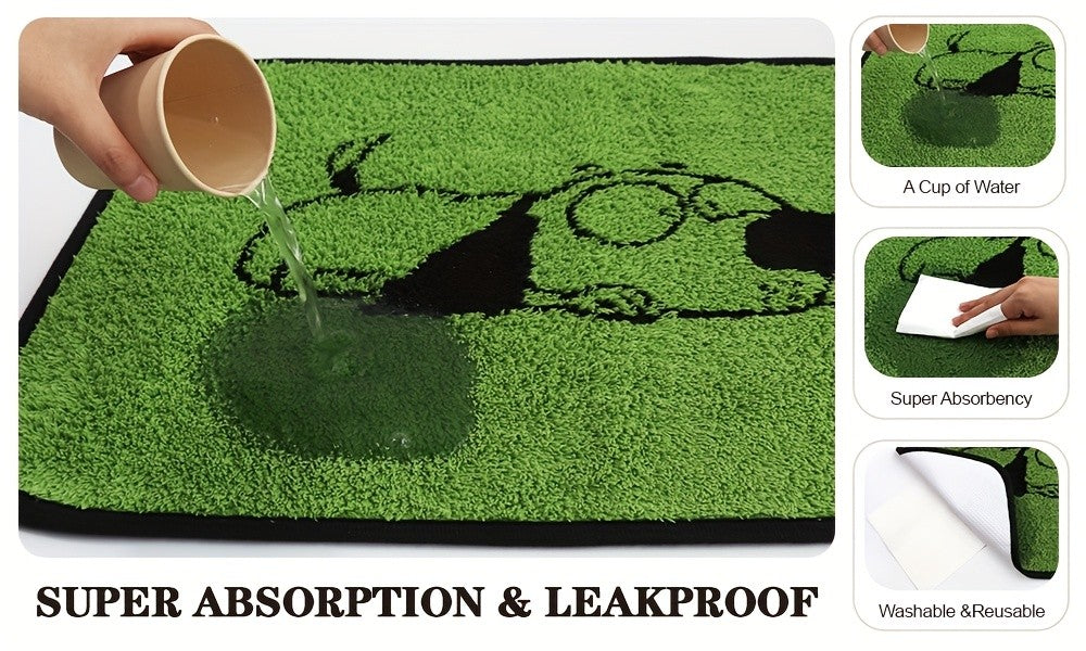 Washable Pee Pads for Dogs 18 x 24 Inches, Reusable Non-Slip Puppy Potty Training Mats with Dog Designs for Floors, Crates and Couches