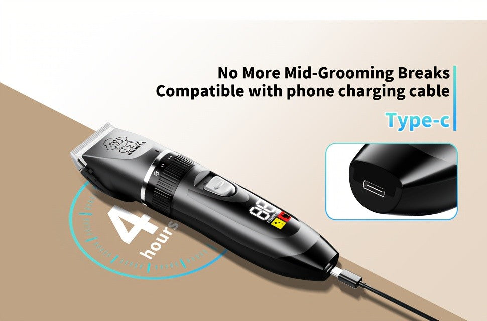 Rechargeable Dog Grooming Clippers Kit, Cordless Low-Noise Pet Hair Trimmer with Scissors and Comb for Small and Large Dogs and Cats